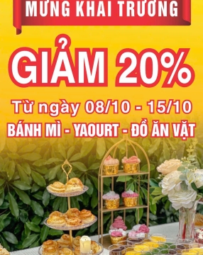 Chương trình giảm giá 20% ngày khai trương